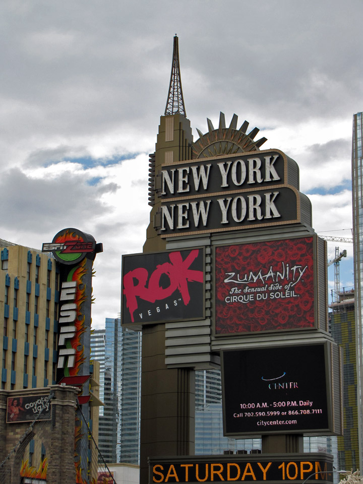 New York New York Hotel Buildings and Marquee in Las Vegas, Nevada