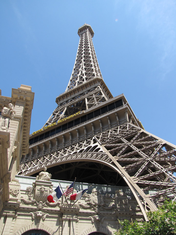 Paris Casino Balloon and Eiffel Tower neon lights Las Vegas NV